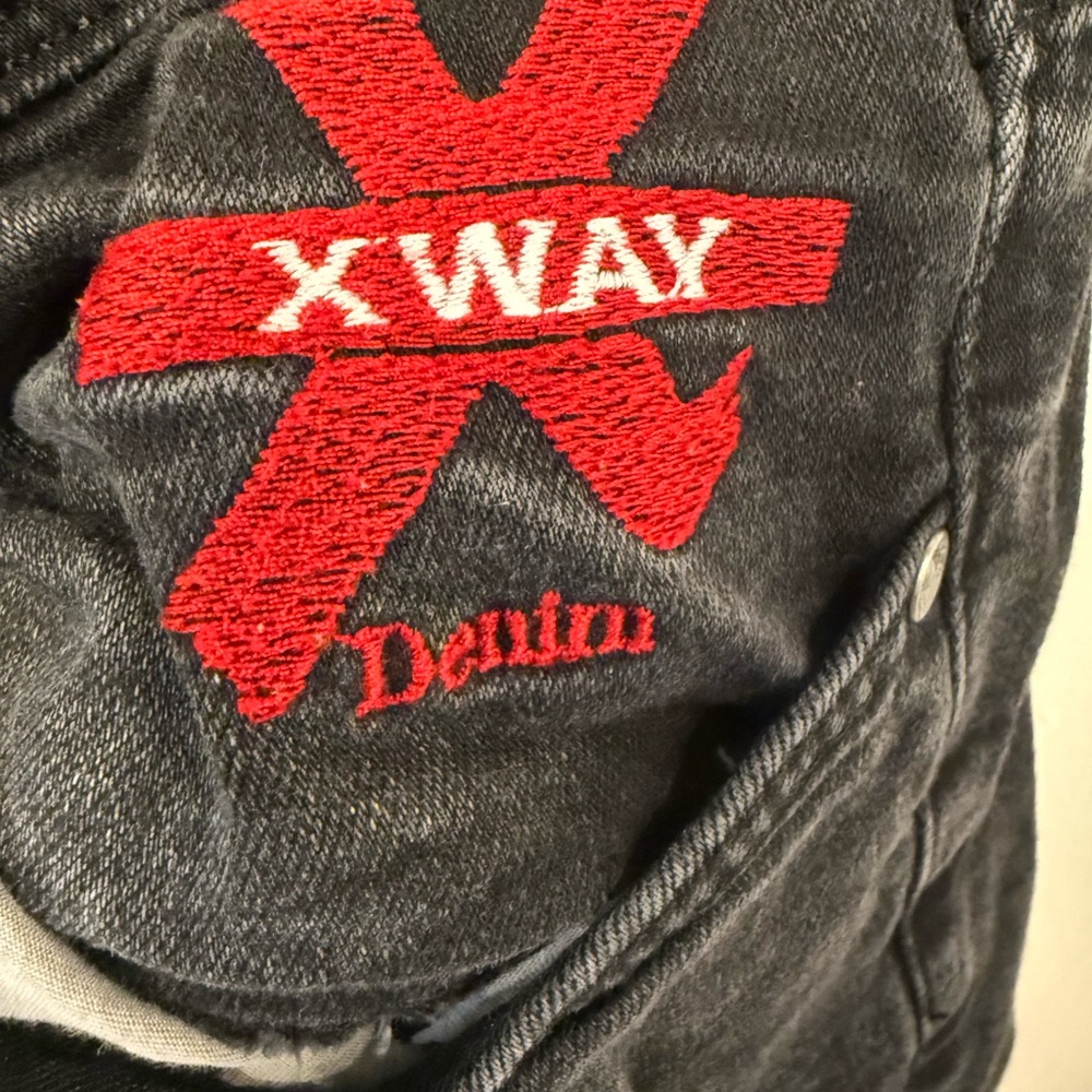 Men's Black and Red Jeans - Picture 2 of 3